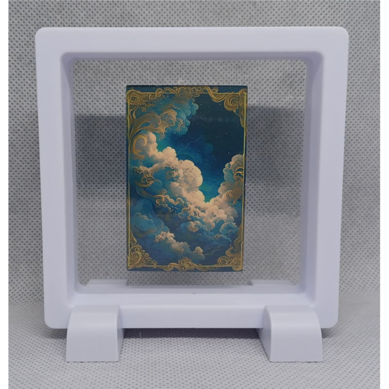 Wolken - Vierkante witte display 9x9 met zand B sticker