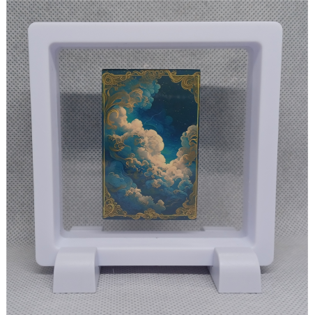 Wolken - Vierkante witte display 9x9 met zand B sticker