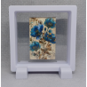 Blauwe Bloemen - Vierkante witte display 9x9 met zand B sticker