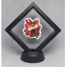 Rood Cadeau - Zwarte Display 9x9 met kerst sticker