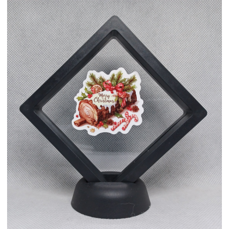 Boomstam - Zwarte Display 9x9 met kerst sticker