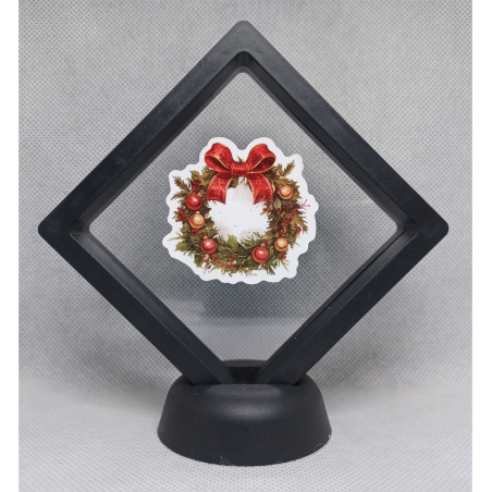 Kerstkrans - Zwarte Display 9x9 met kerst sticker