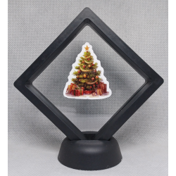 Kerstboom - Zwarte Display 9x9 met kerst sticker