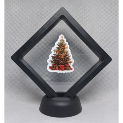 Kerstboom Kleine Ster - Zwarte Display 9x9 met kerst sticker