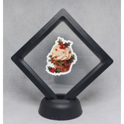 Kerst Cupcake - Zwarte Display 9x9 met kerst sticker