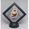 Kerst Cupcake - Zwarte Display 9x9 met kerst sticker