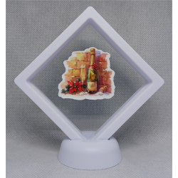 Champagne Muur - Witte Display 9x9 met een kerst sticker