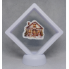 Huis 3 sneeuwpoppen - Witte Display 9x9 met een kerst sticker