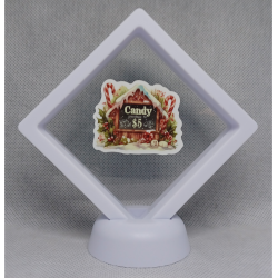 Bord Candy Greenhouse - Witte Display 9x9 met een kerst sticker