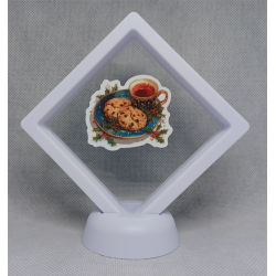 Koekjes en Thee - Witte Display 9x9 met een kerst sticker