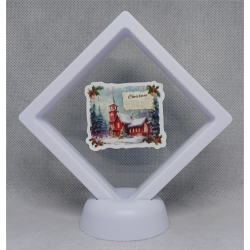 Kerk Christmas - Witte Display 9x9 met een kerst sticker