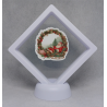 Kerstman Krans - Witte Display 9x9 met een kerst sticker