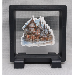 Kerst Straat - Vierkante Zwarte Display 9x9 met kerst sticker