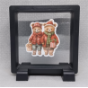 Winkelende Beren - Vierkante Zwarte Display 9x9 met kerst sticker