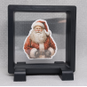 Realistische Kerstman - Vierkante Zwarte Display 9x9 met kerst sticker