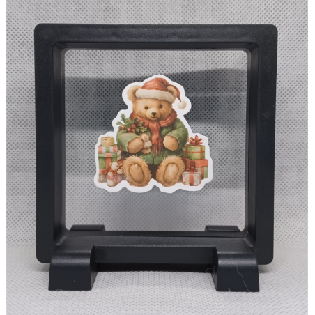 Beer Groene Jas - Vierkante Zwarte Display 9x9 met kerst sticker