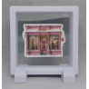 Roze Kerst Winkel - Vierkante Zwarte Display 9x9 met kerst sticker