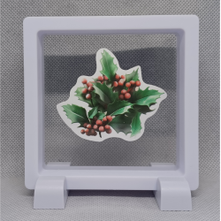 Hulst - Vierkante Zwarte Display 9x9 met kerst sticker