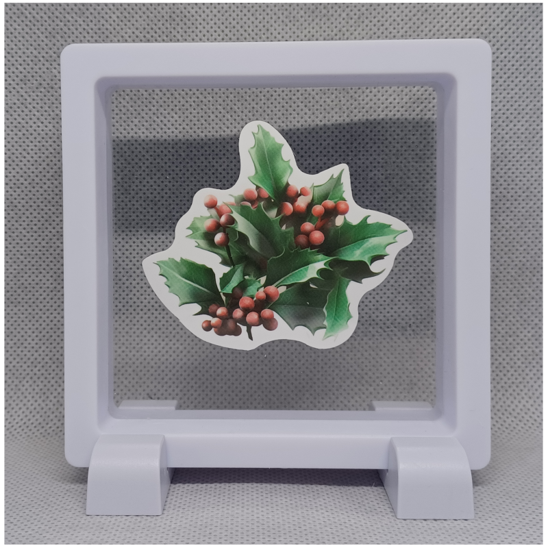 Hulst - Vierkante Zwarte Display 9x9 met kerst sticker