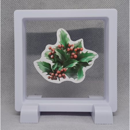 Hulst - Vierkante Zwarte Display 9x9 met kerst sticker