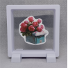 Doos Roze Rozen - Vierkante Zwarte Display 9x9 met kerst sticker