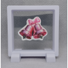 Roze Kerstklokken - Vierkante Zwarte Display 9x9 met kerst sticker