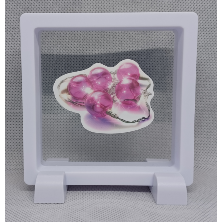 Roze kerstlichtjes - Vierkante Zwarte Display 9x9 met kerst sticker