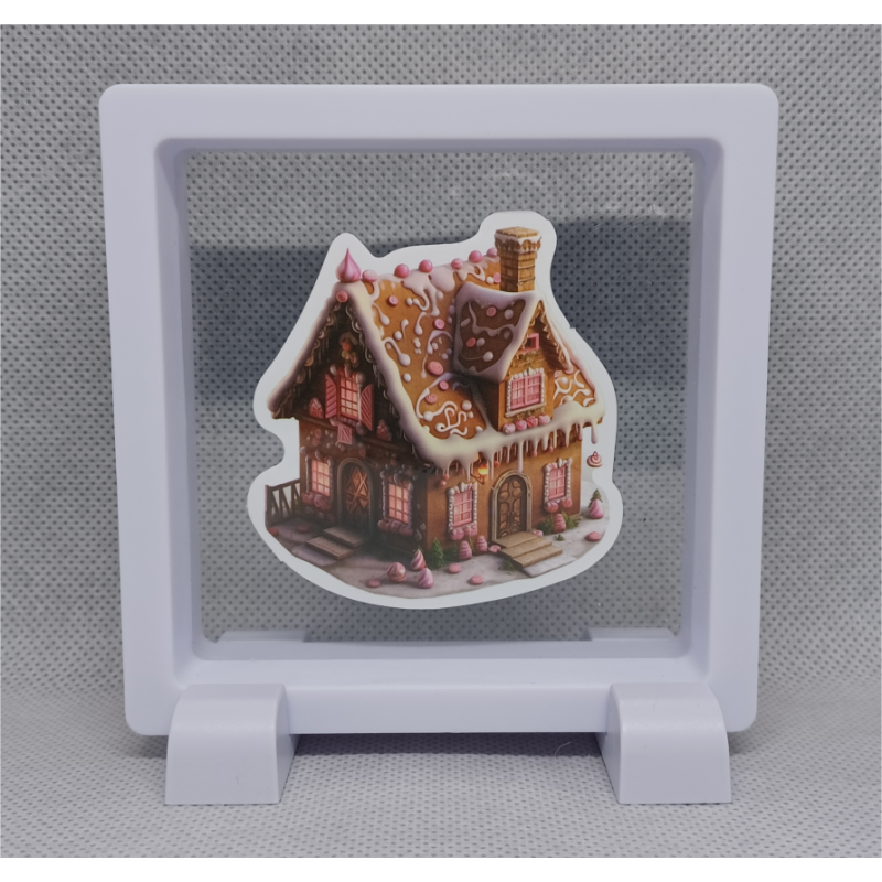 Koek Huis - Vierkante Zwarte Display 9x9 met kerst sticker