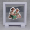 Kinderen Cadeau - Vierkante Zwarte Display 9x9 met kerst sticker