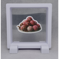 Roze Ballen - Vierkante Zwarte Display 9x9 met kerst sticker