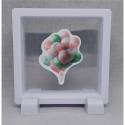 Ballonnen - Vierkante Zwarte Display 9x9 met kerst sticker