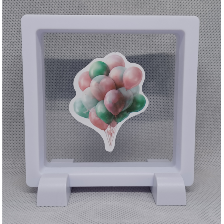 Ballonnen - Vierkante Zwarte Display 9x9 met kerst sticker