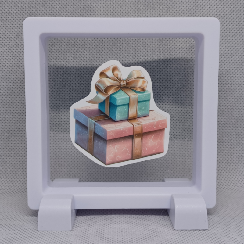 2 pakjes - Vierkante Zwarte Display 9x9 met kerst sticker