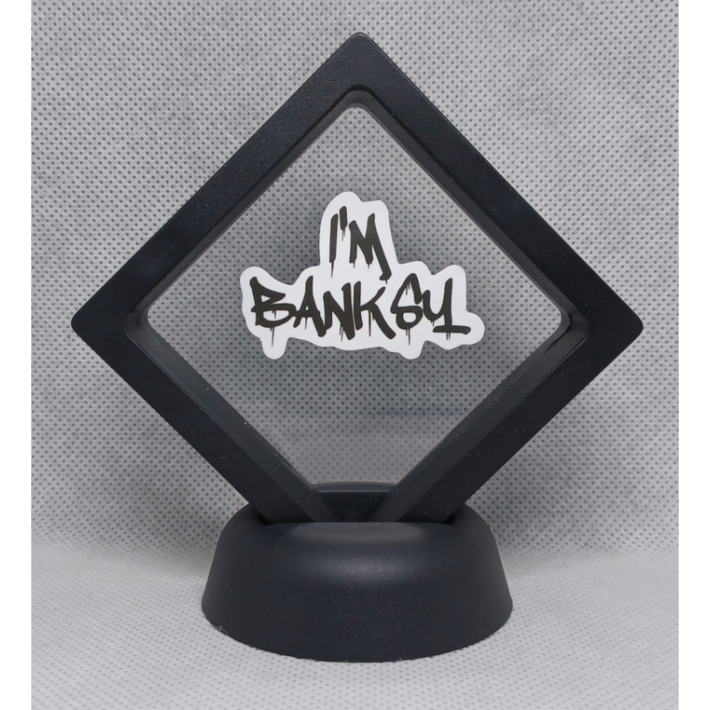 Graffiti I`m Banksy - Zwarte Display 7x7 met Banksy sticker