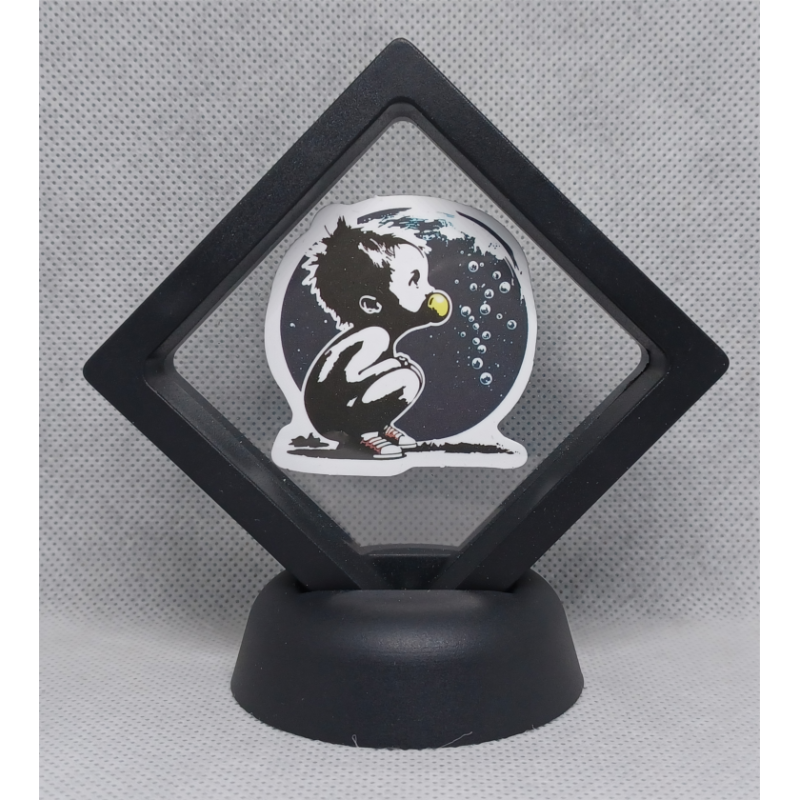 Bubbel Kind - Zwarte Display 7x7 met Banksy sticker