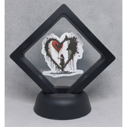 Harten Meisje - Zwarte Display 7x7 met Banksy sticker