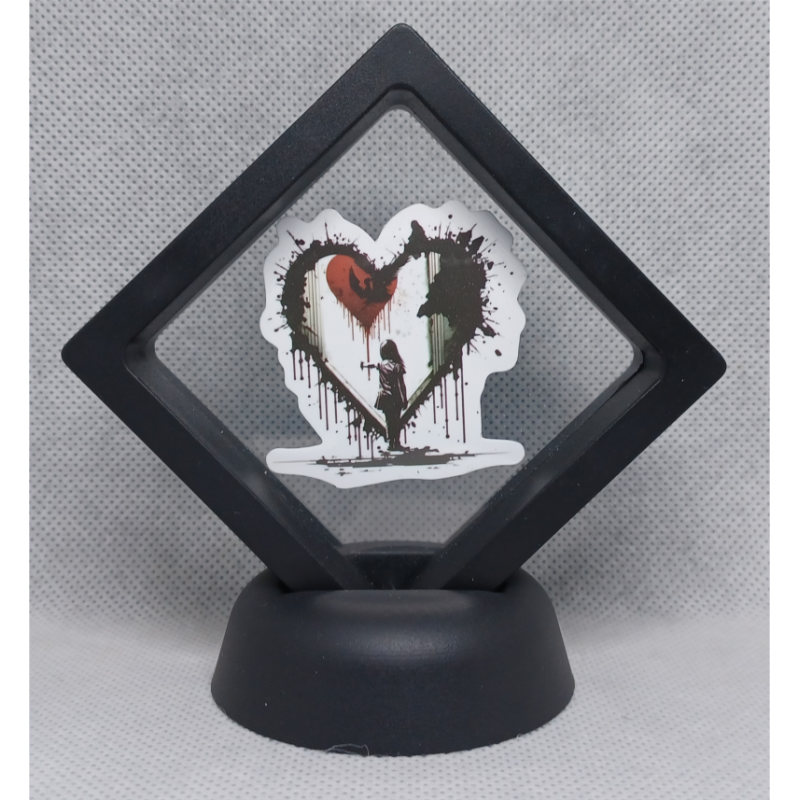 Harten Meisje - Zwarte Display 7x7 met Banksy sticker