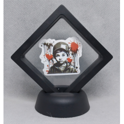 Graffiti Jongen - Zwarte Display 7x7 met Banksy sticker