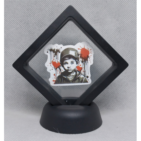 Graffiti Jongen - Zwarte Display 7x7 met Banksy sticker