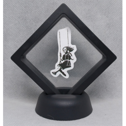 Meisje Op Schommel - Zwarte Display 7x7 met Banksy sticker