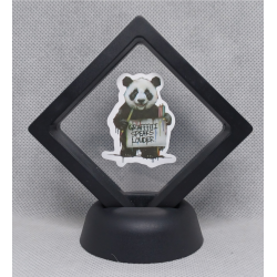 Panda Graffiti speaks louder - Zwarte Display 7x7 met Banksy sticker