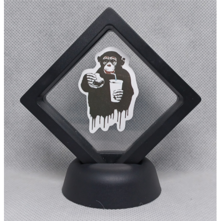 Junkfood Aap - Zwarte Display 7x7 met Banksy sticker