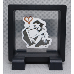 Love TV - Vierkante Zwarte Display 7x7 met Banksy sticker