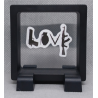 Love - Vierkante Zwarte Display 7x7 met Banksy sticker