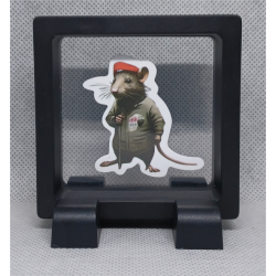 Kapitein Rat - Vierkante Zwarte Display 7x7 met Banksy sticker