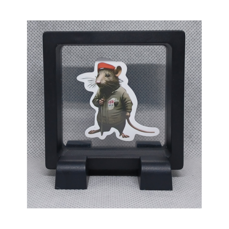 Kapitein Rat - Vierkante Zwarte Display 7x7 met Banksy sticker