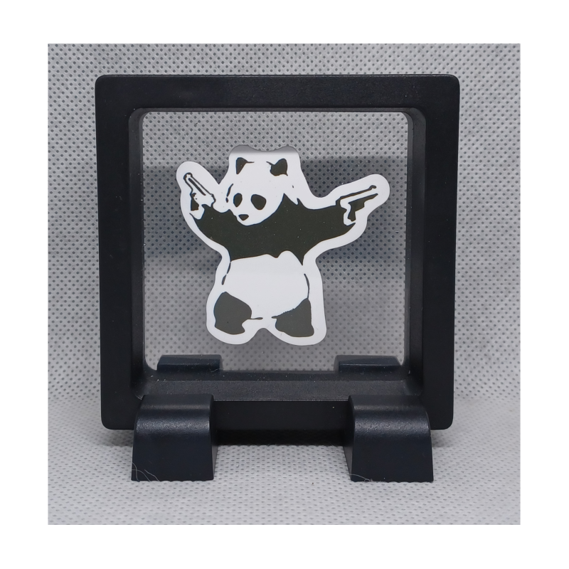 Bad Panda - Vierkante Zwarte Display 7x7 met Banksy sticker