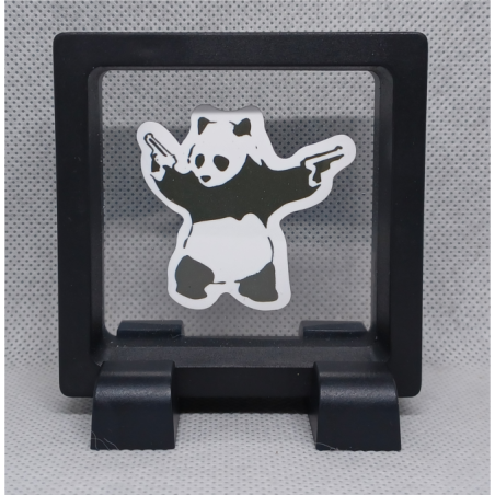 Bad Panda - Vierkante Zwarte Display 7x7 met Banksy sticker