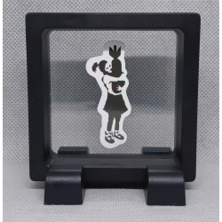 Lovebom - Vierkante Zwarte Display 7x7 met Banksy sticker