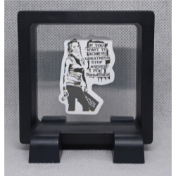 Stop asking - Vierkante Zwarte Display 7x7 met Banksy sticker